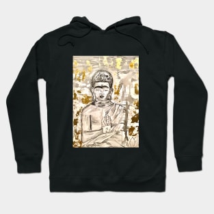 Buddha wrapped in Gold Hoodie
